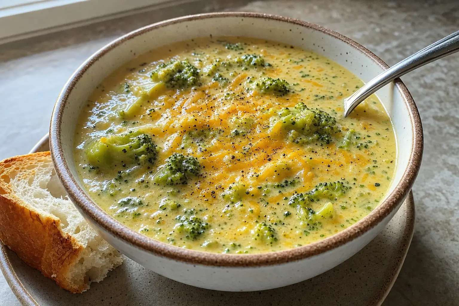 Broccoli Cheese Soup: creamy broccoli cheddar soup — Lunch & light meals recipe | Afoodrink