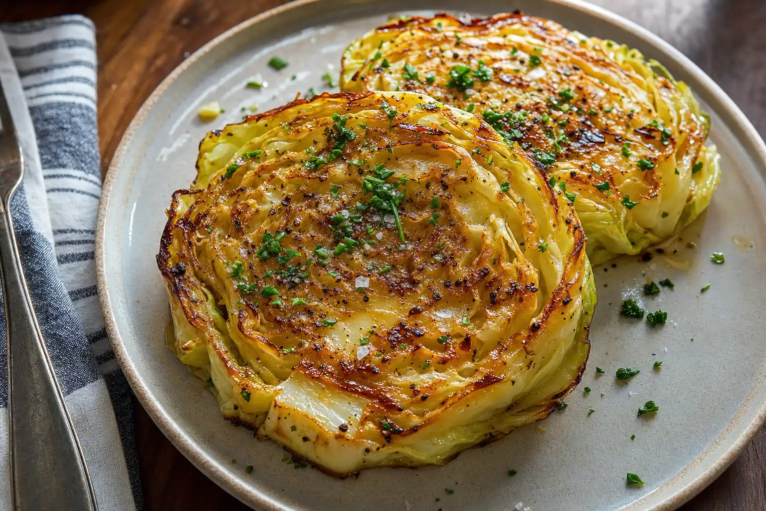 Roasted Cabbage Steaks: easy cabbage steaks in the oven — Salads & sides recipe | Afoodrink