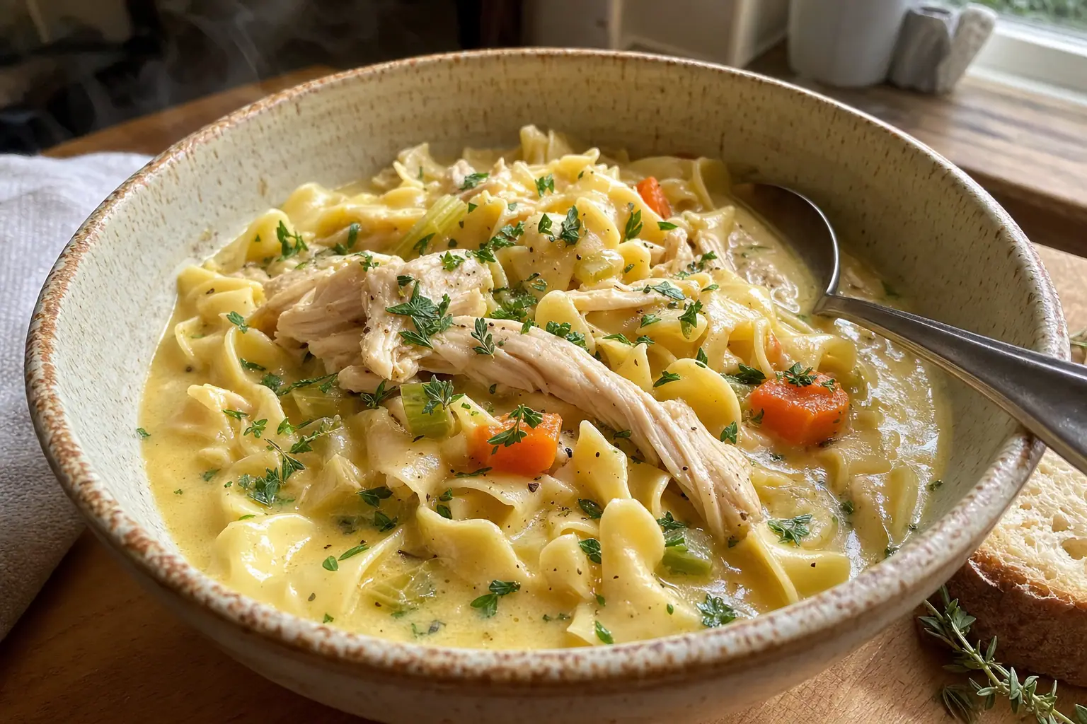Chicken and Noodles: homestyle chicken and egg noodles — Dinner recipe | Afoodrink