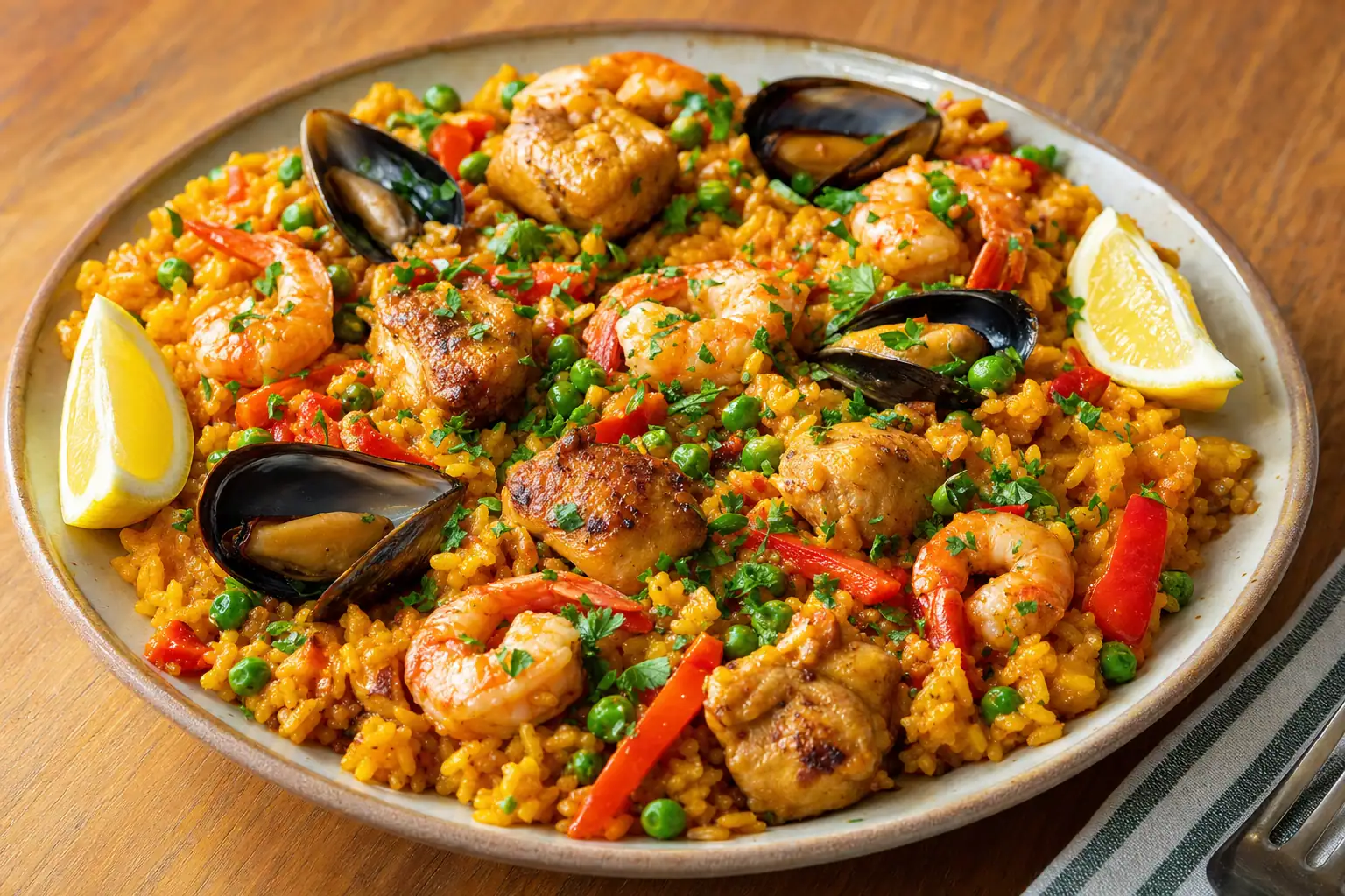 Paella: seafood and chicken paella — Dinner recipe | Afoodrink