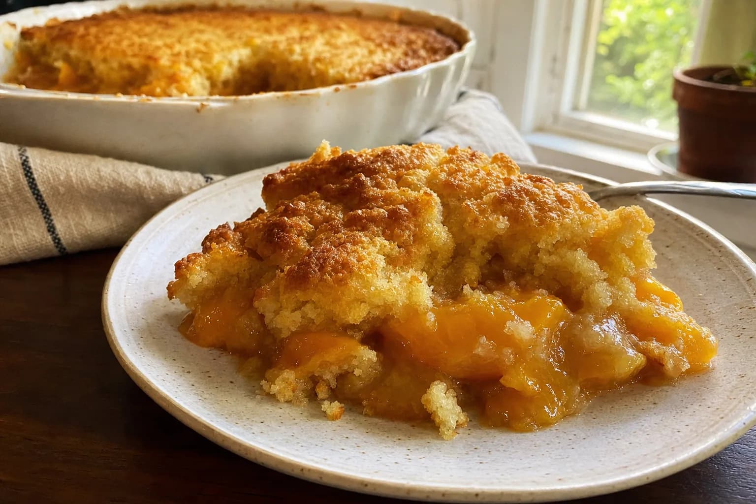 Peach Cobbler: fresh peach cobbler — Desserts recipe | Afoodrink