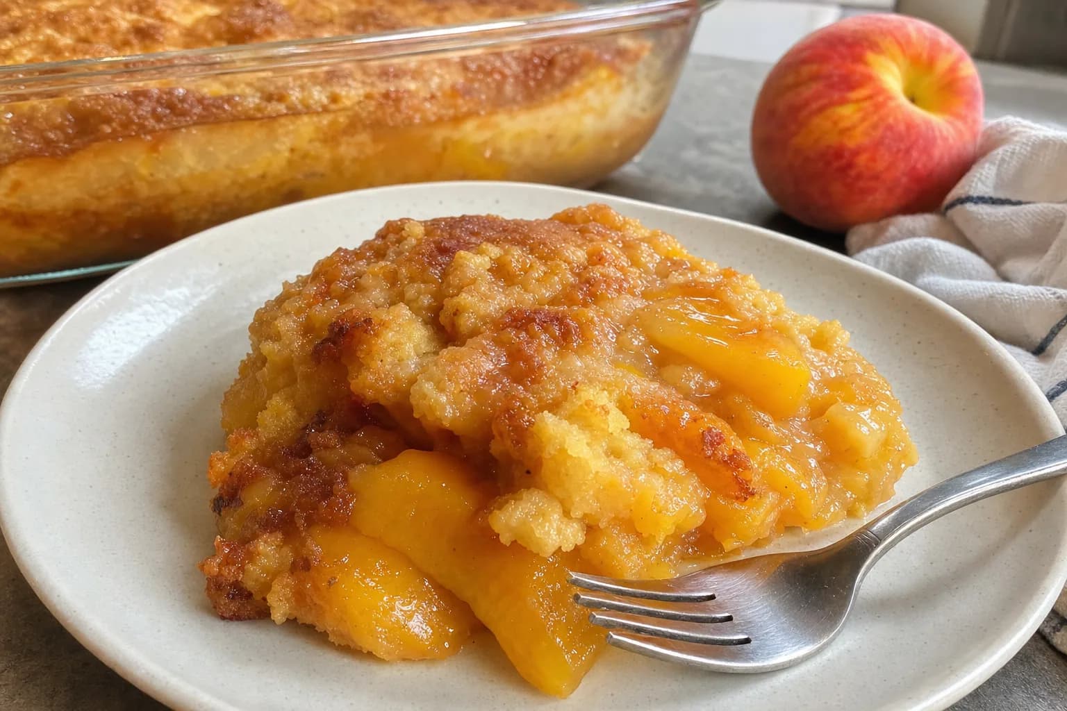 Peach Dump Cake: easy peach dump cake with cake mix — Desserts recipe | Afoodrink