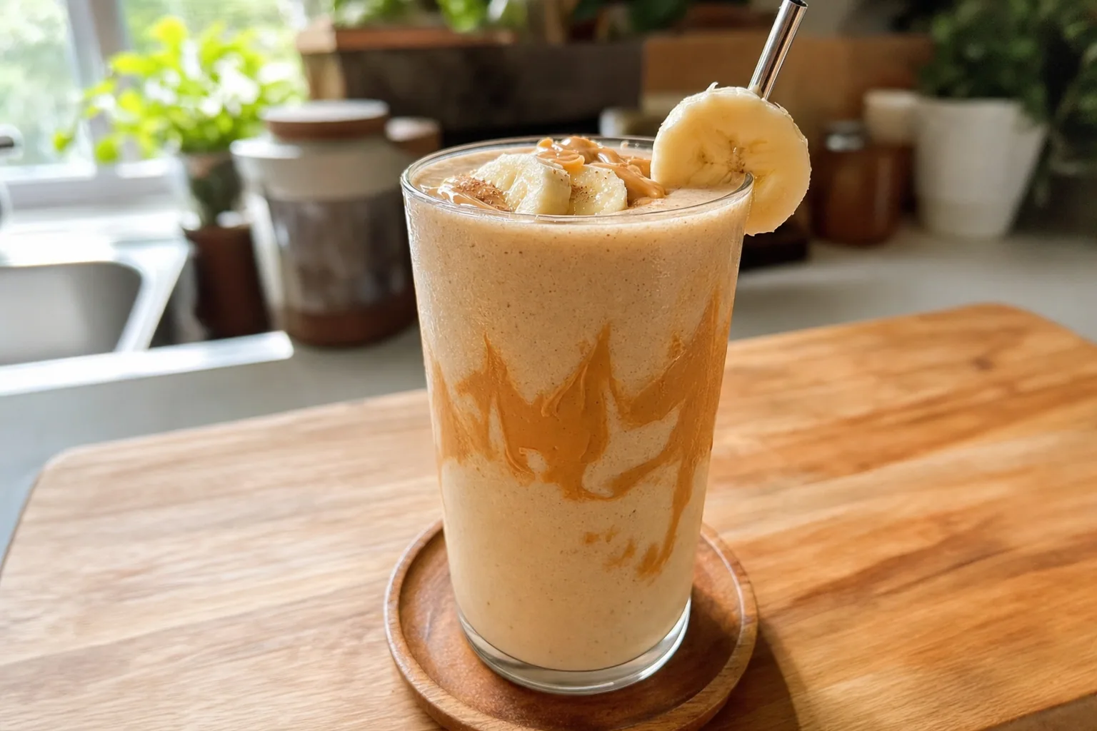 Peanut Butter Banana Smoothie: easy peanut butter banana smoothie — Drinks recipe | Afoodrink
