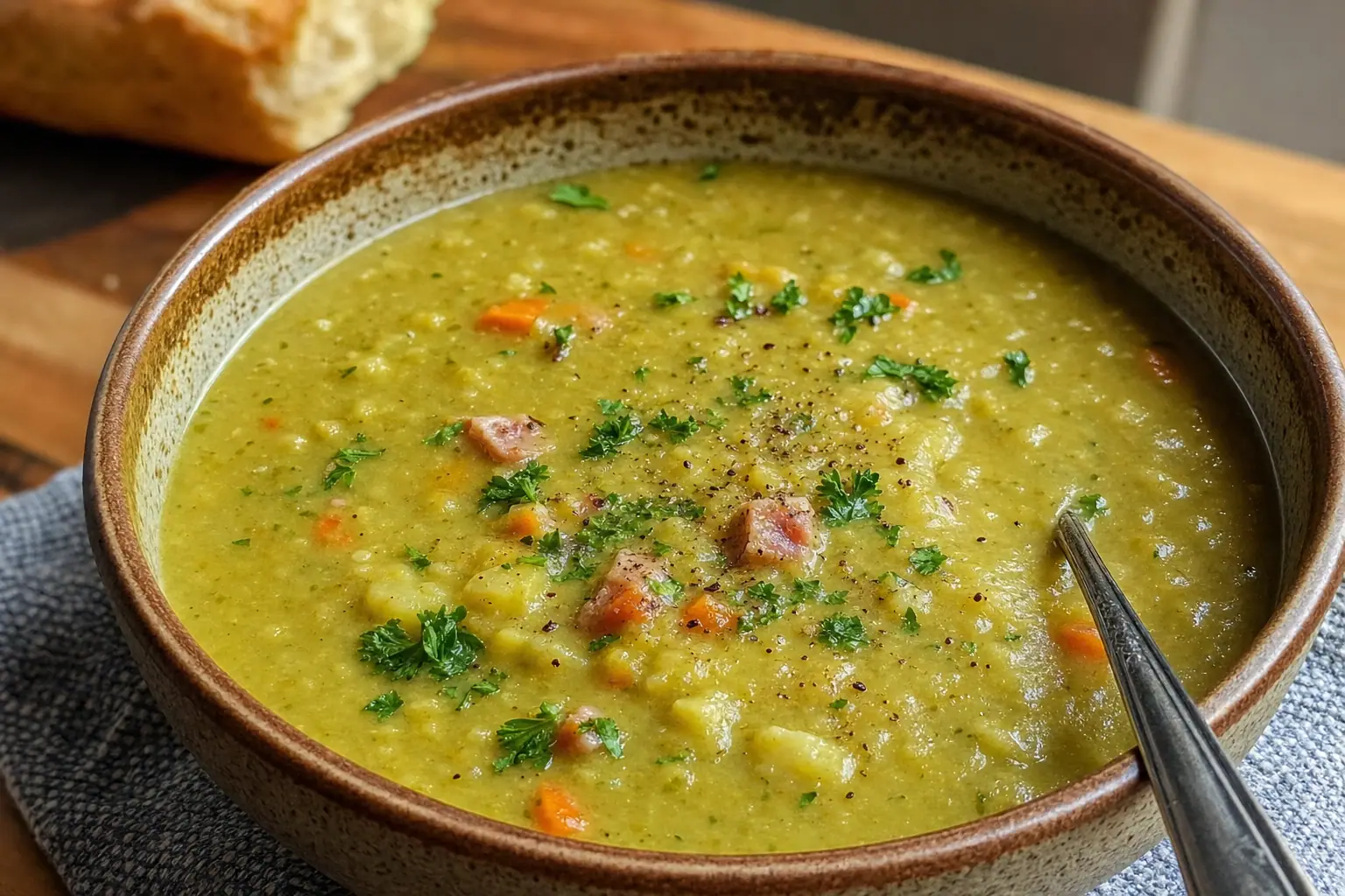Split Pea Soup: classic split pea soup with ham — Lunch & light meals recipe | Afoodrink