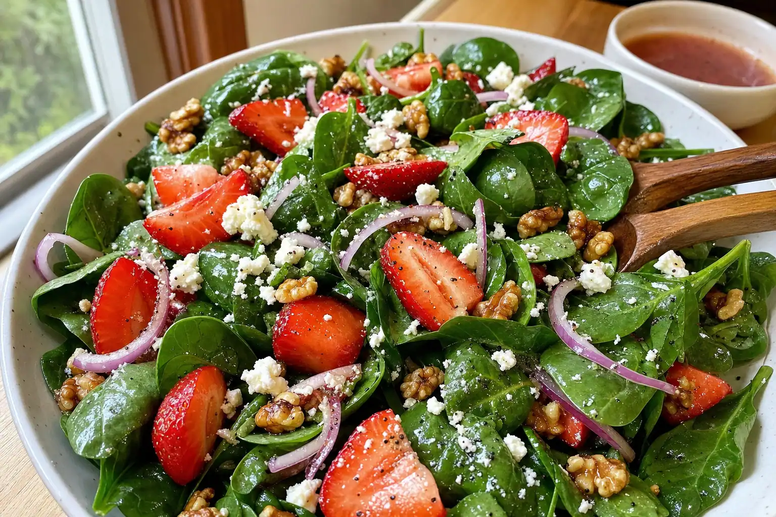 Strawberry Spinach Salad: easy strawberry spinach salad with balsamic vinaig — Salads & sides recipe | Afoodrink