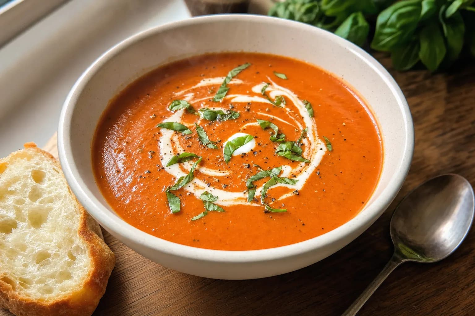 Tomato Bisque: easy tomato bisque with canned tomatoes — Lunch & light meals recipe | Afoodrink