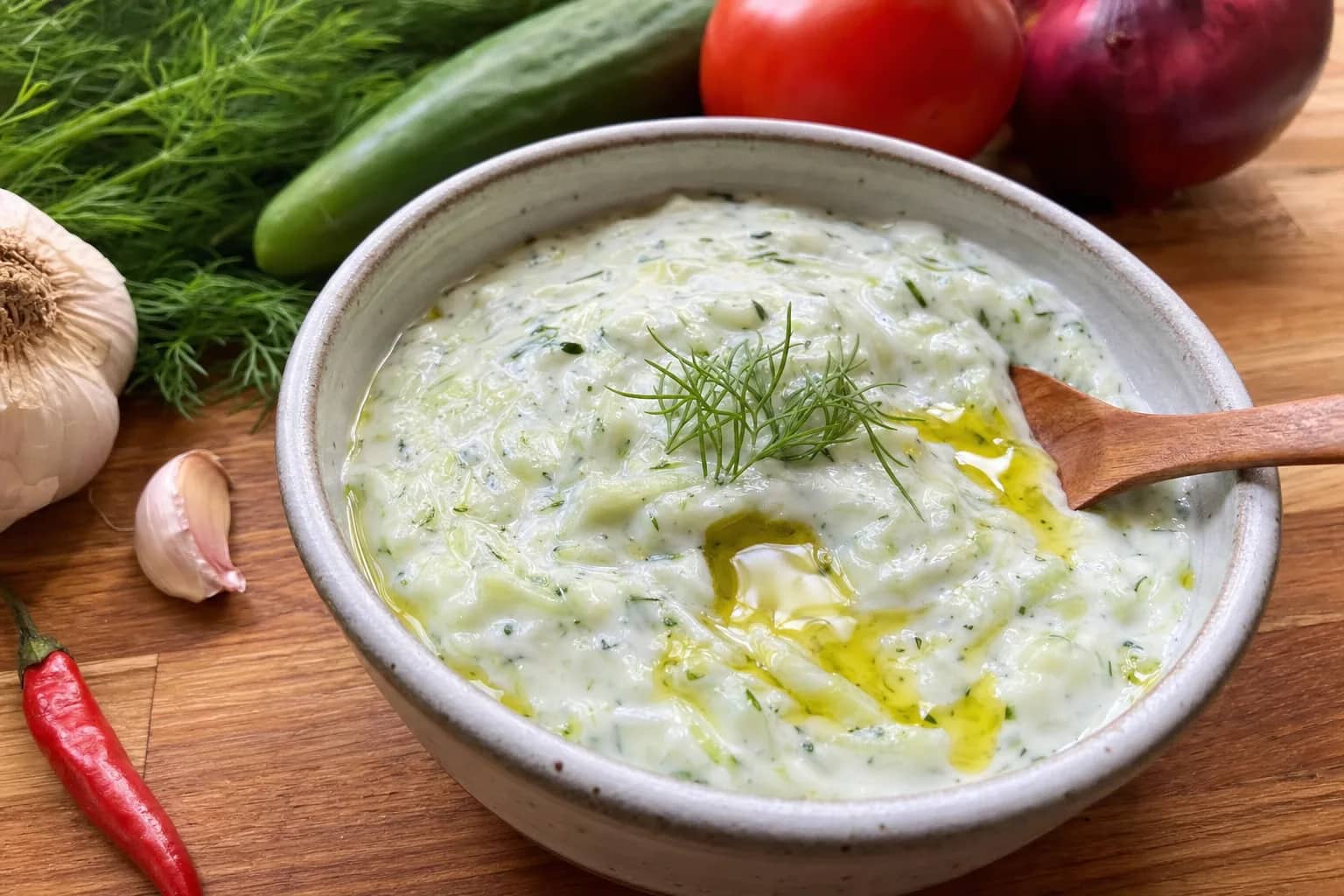 Tzatziki: Greek cucumber yogurt sauce — Appetizers recipe