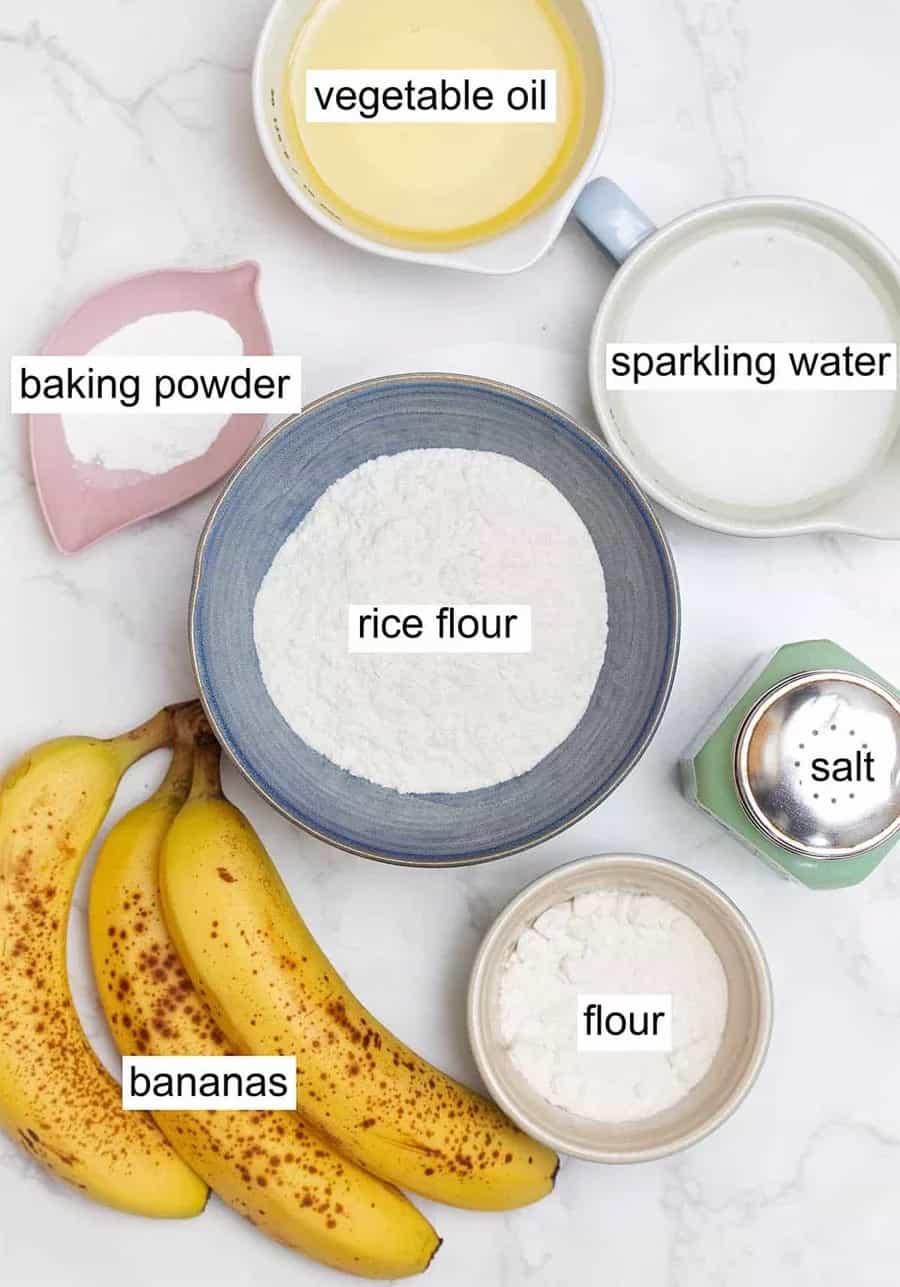 Ingredients for Banana Tempura cake